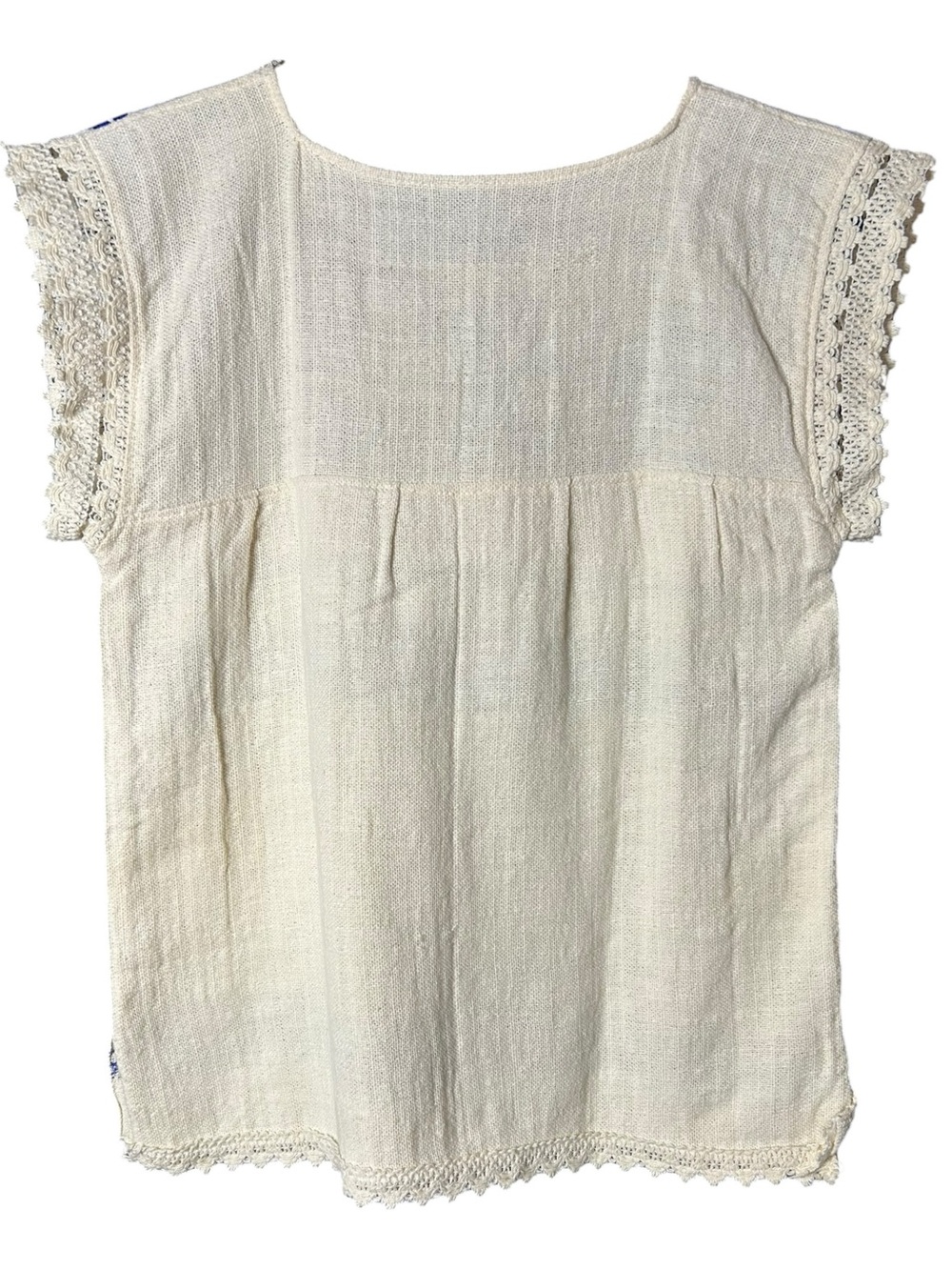 Vintage Handmade Oaxaca Embroidered Bird Huipil Boho Cotton Top - Picture 6 of 15